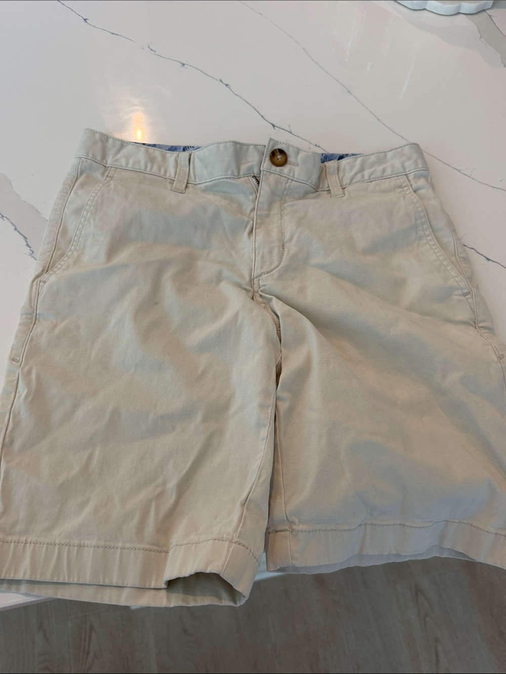 Light Tan Flat-Front Men's Shorts